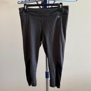 Gray and Black Athletic Capri Leggings